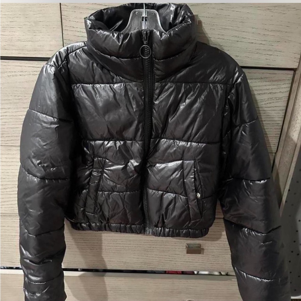 Garage Black Shiny Mini Puff Jacket